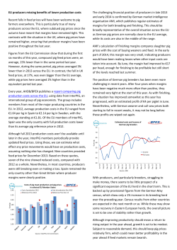 EU producers missing benefits of lower production costs Recent falls