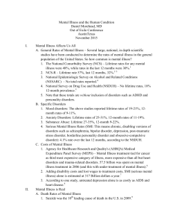Dr. Morehead`s Notes: Mental Illness and the Human
