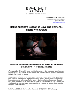 Ballet Arizona`s Season of Love and Romance opens with Giselle