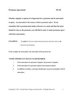 pronoun agreement - Florida State College at Jacksonville