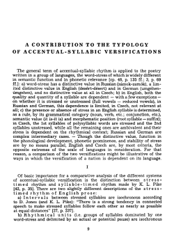 a contribution to the typology of accentual