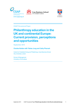 Philanthropy education in the UK and continental Europe: Current