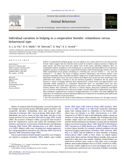 Individual variation in helping in a cooperative breeder: relatedness