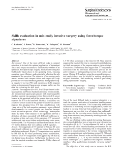 Skills evaluation in minimally invasive surgery using force/torque