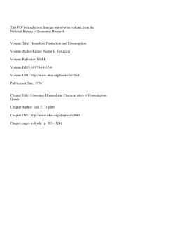 Consumer Demand and Characteristics of Consumption