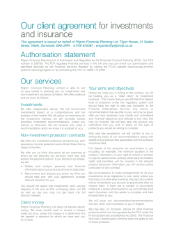 Our client agreement for investments and insurance