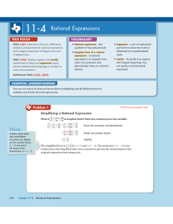 11-4 Rational Expressions