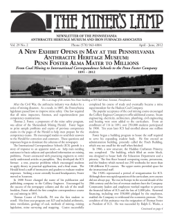 A New exhibit OpeNs iN MAy At the peNNsylvANiA