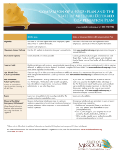 Comparison of a 403(b) plan and the State of Missouri Deferred