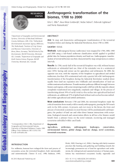 Anthropogenic transformation of the biomes, 1700 to 2000
