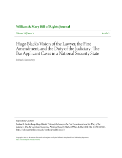 Hugo Black`s Vision of the Lawyer, the First Amendment, and the