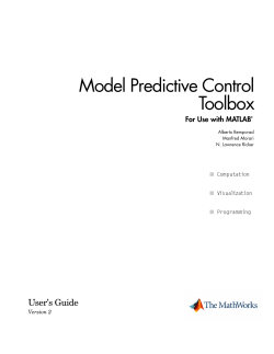 Model Predictive Control Toolbox users manual