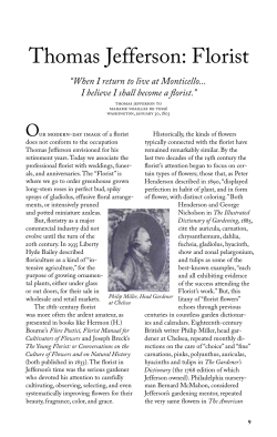 Thomas Jefferson: Florist - Thomas Jefferson`s Monticello