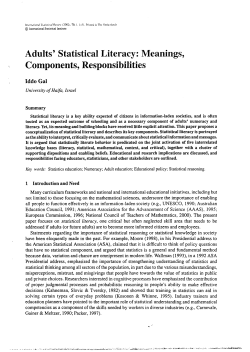Adults` Statistical Literacy: Meanings, Components, Responsibilities