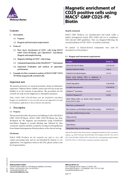 Magnetic enrichment of CD25 positive cells using
