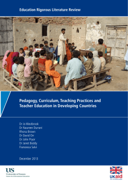 Pedagogy, Curriculum, Teaching Practices and Teacher Education