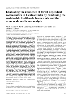 Evaluating the resilience of forest dependent communities in Central