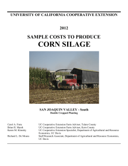 Sample Costs to Produce Corn Silage