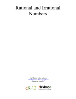 Rational and Irrational Numbers