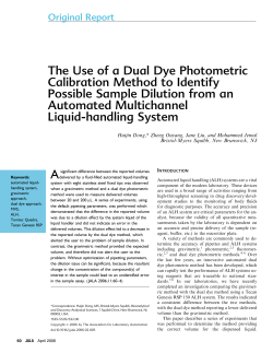 The Use of a Dual Dye Photometric Calibration Method to Identify