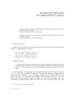 NOTES ON THE TEXT OF THEOCRITUS` IDYLLS