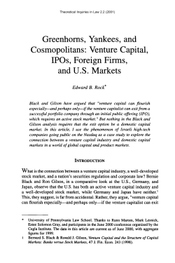 Greenhorns, Yankees, and Cosmopolitans: Venture Capital, IPOs