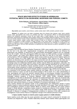 space weather effects studies in azerbaijan: potential
