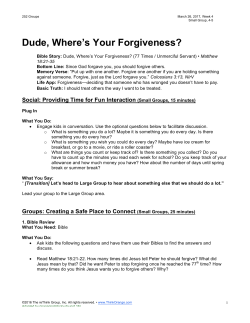 Dude, Where`s Your Forgiveness?