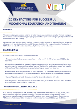 20 key factors for successful vocational education and training
