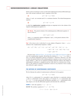 Nonhomogeneous Linear Equations