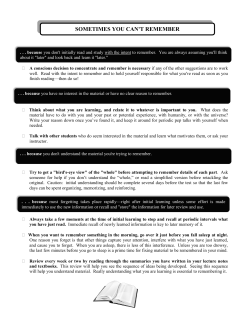 sometimes you can`t remember