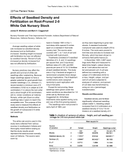 Effects of Seedbed Density and Fertilization on Root-Pruned 2