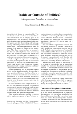 Inside or Outside of Politics? Metaphor and Paradox in