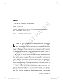 Language and Identity in Modern Egypt - u.arizona.edu