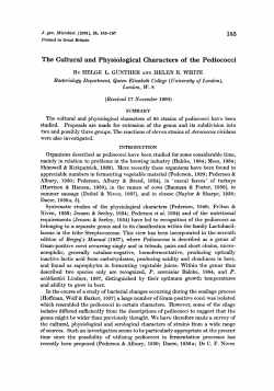 The Cultural and Physiological Characters of the
