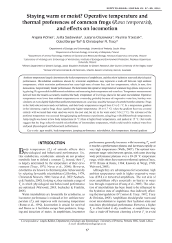 Staying warm or moist? - BIOL