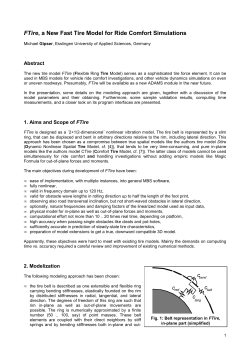 FTire, a New Fast Tire Model for Ride Comfort Simulations