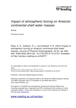 Impact of Atmospheric Forcing on Antarctic Continental Shelf Water