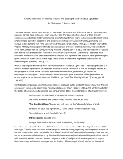 Colorful nicknames for Thomas Jackson: &ldquo;Old Blue Light&rdquo; and &ldquo;The