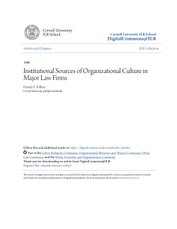 Institutional Sources of Organizational Culture in Major Law Firms