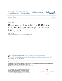 Department of Defense, Inc.: The DoD`s Use of Corporate Strategies