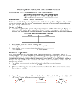Describing Motion Verbally with Distance and Displacement Vectors