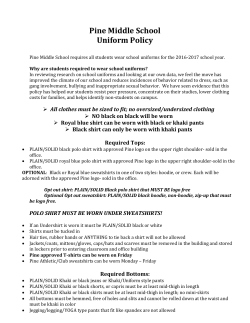 2016-2017 Pine Uniform Policy