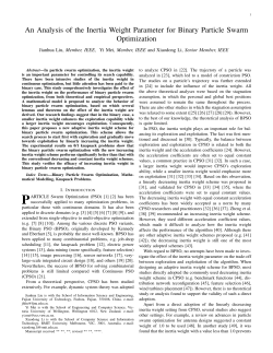 An Analysis of the Inertia Weight Parameter for Binary Particle