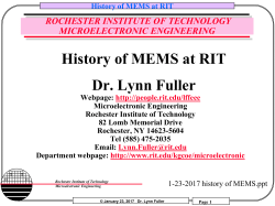 History of MEMS at RIT - RIT - People