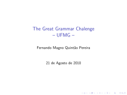 The Great Grammar Chalenge &ndash; UFMG &ndash;