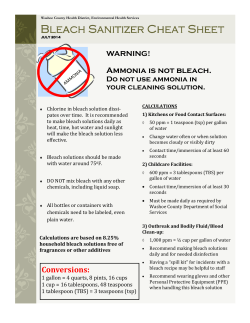 Bleach Sanitizer Cheat Sheet Bleach Sanitizer Cheat Sheet
