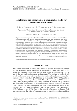 Development and validation of a bioenergetics model for juvenile