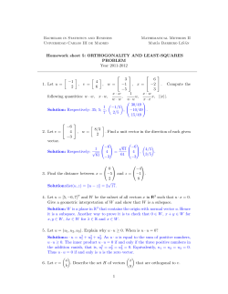 Homework sheet 5: ORTHOGONALITY AND LEAST