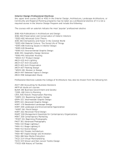 Professional Electives &ndash; Interior Design